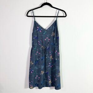 Aritzia Babaton Blue Floral V-Neck Spaghetti Strap Mini Dress